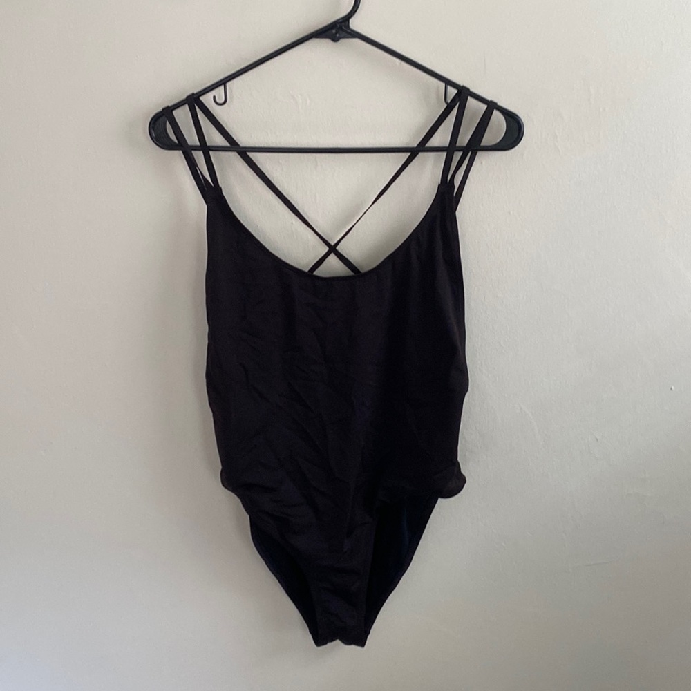 Urban outfitters black cross back one piece